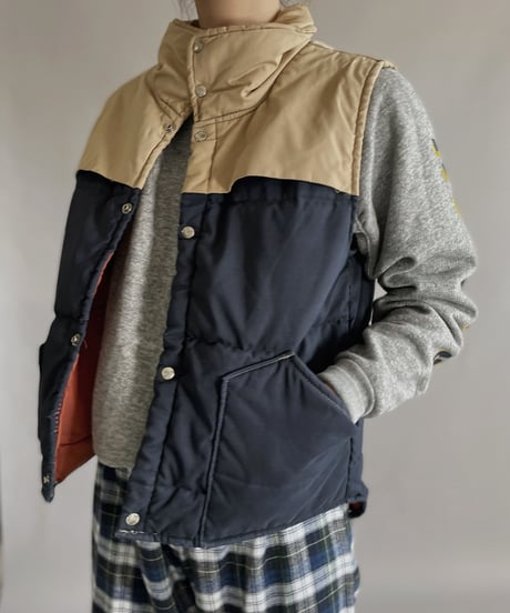 【USED】 Down Vest Two Tone Navy × Beige / 221224-004