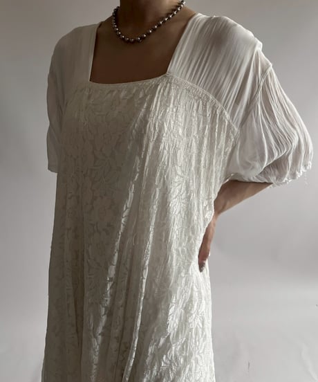 【USED】 Lace Pattern Sheer One-Piece / 250726-027