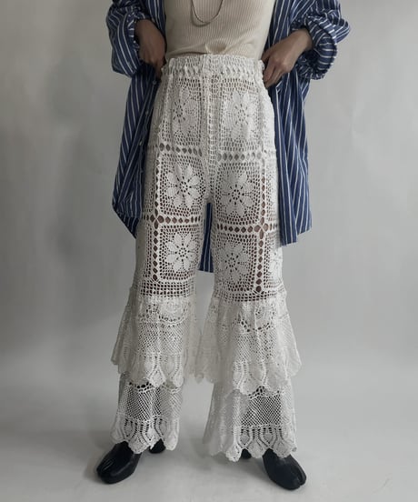 【RE;CIRCLE】 RE Crochet Tiered Pants / 220623-030