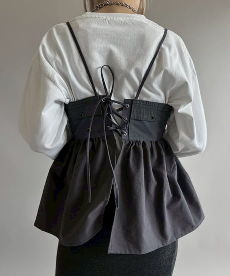 【RE;CIRCLE】 RE U.S Military Rebuild Corset Bustier Navy / 260423-001