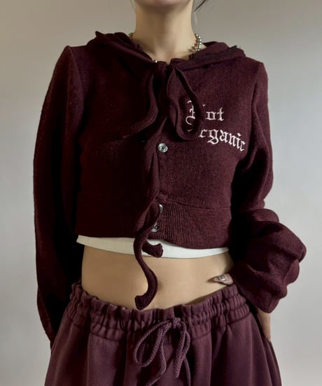 【RE;CIRCLE】 RE Hooded Acrylic Short Cardigan / 260205-011