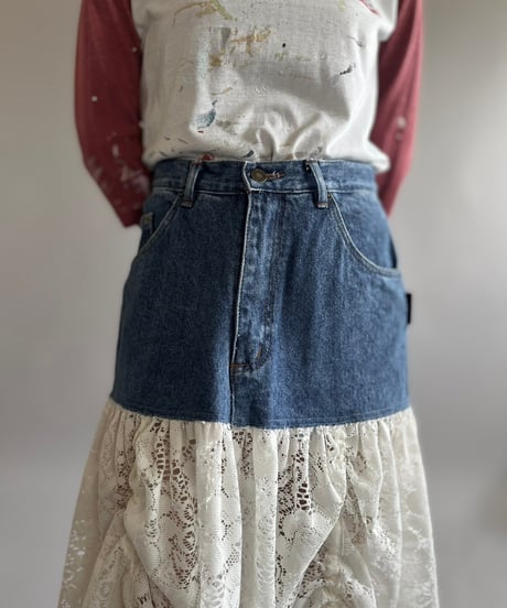 【RE;CIRCLE】 RE Denim Lace Switching Skirt / 240801-005
