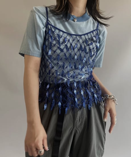 【USED】N/S Feather Patterned Top / 240127-017