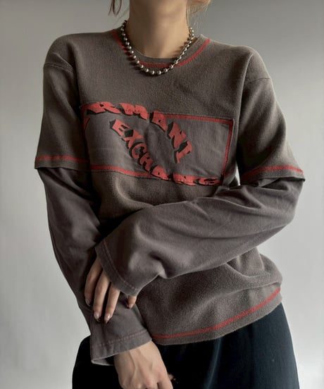 【USED】 ARMANI EXCHANGE Layered Look L/S Top / 251129-024