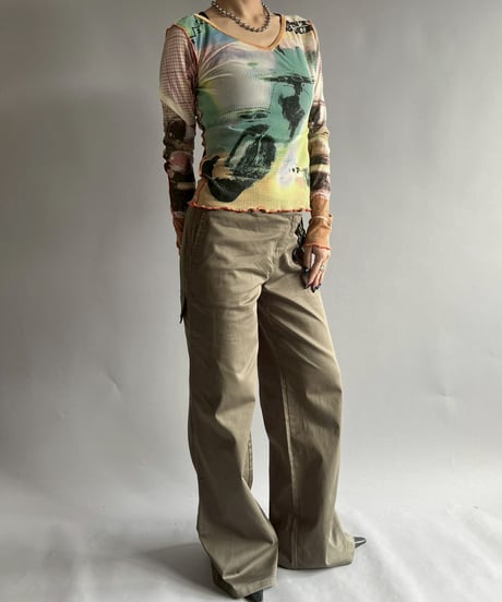 【USED】  Cop.Copine Belt Design Flare Pants / 251014-037