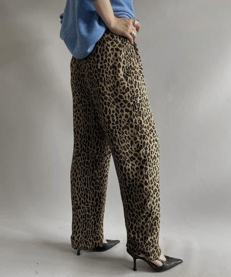 【USED】POLO LARPH LAUREN Leopard Patterned Sheer Pants/231014-023