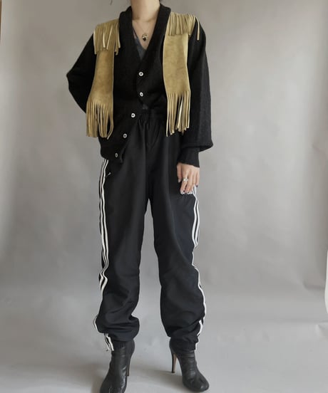 【USED】 Leather Fringe Vest Beige / 230121-011