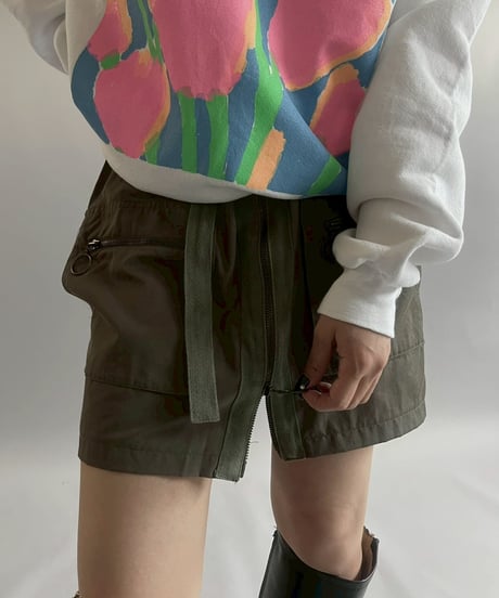 【USED】 Double Zip up Pocket Design Mini Skirt /251012-007