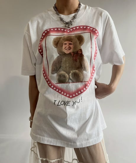 【USED】  Made in USA 90's Screen Stars Vest I LOVE YOU T-Shirt/250510-035