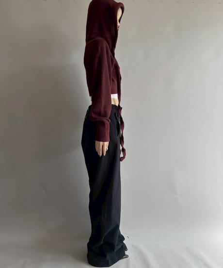 【RE;CIRCLE】 RE Hooded Acrylic Short Cardigan / 251016-007