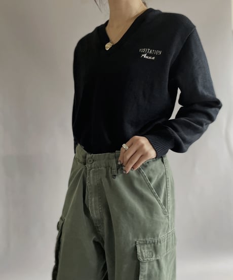 【USED】 School Knit Sweater 'Visitation Anna' / 221210-019