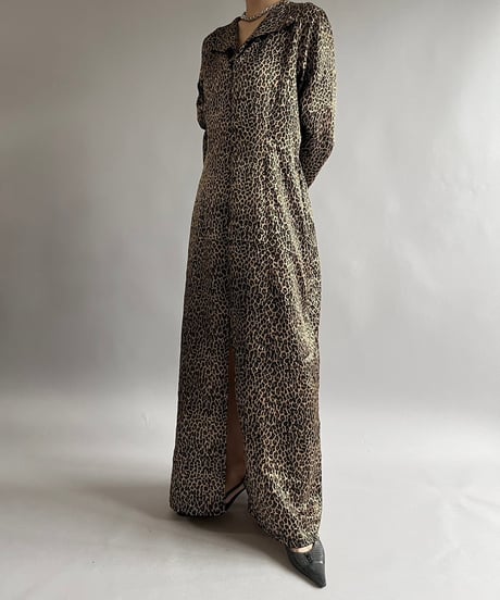 【USED】MOGAN TAYLOR Leopard Patterned Long One-Piece /240907-038