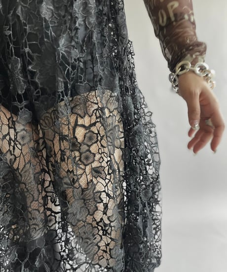 【USED】 Dead Stock Lace Patterned Camisole Long One-Piece /240914-027