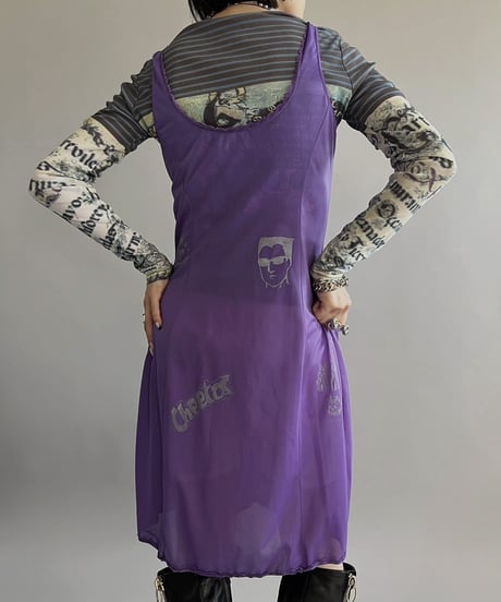 【Mashup Products】 Silk Screen Sheer One-Piece /  240217-001