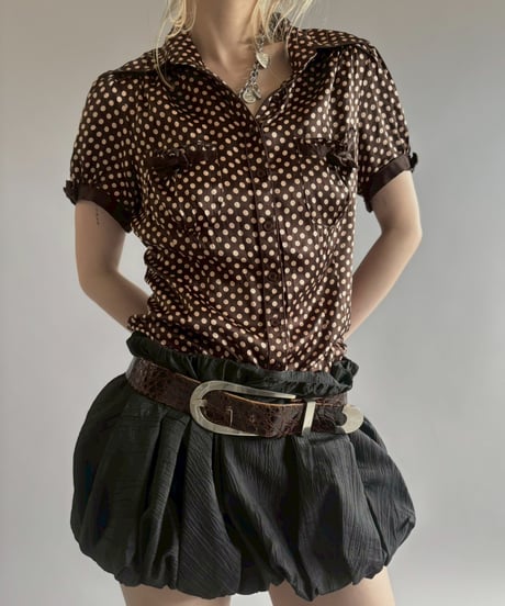 【USED】 Dot Pattern Puff Sleeves Blouse / 2560613-027