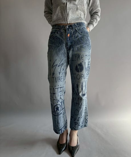 【USED】 W&LT 97AW Graffiti Denim Pants / 251108-020