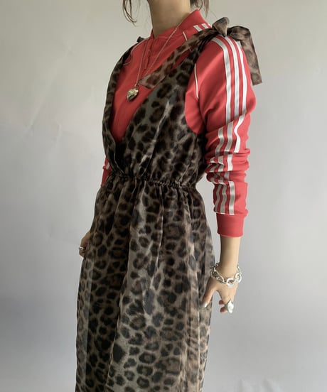 【USED】  Leopard Patterned Camisole Long One-Piece /241116-007