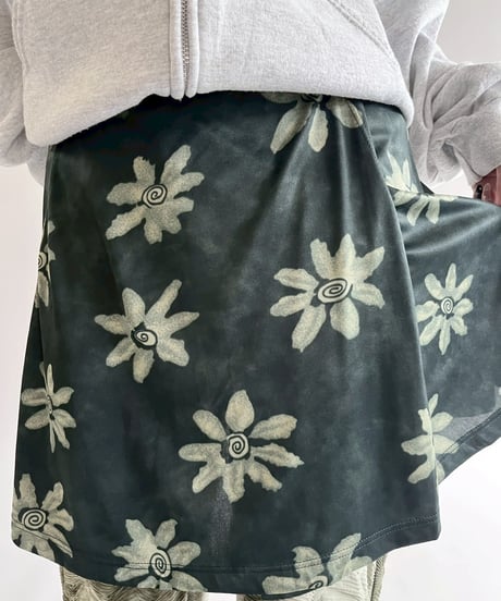 【USED】 Flower Pattern Mini Skirt/ 250419-028