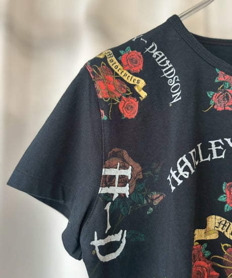【USED】 HARLEY-DAVIDSON Rose Pattern Tee / 260418-037