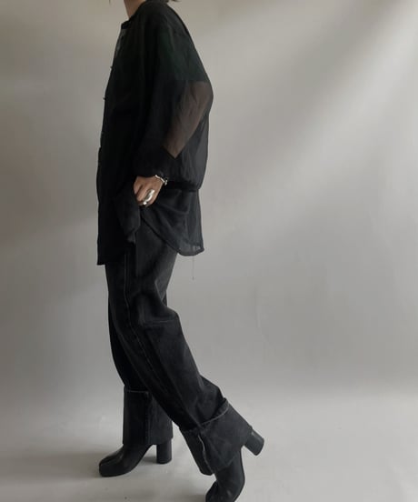 【USED】L/S Puff Sleeve Sheer Top / 230909-015