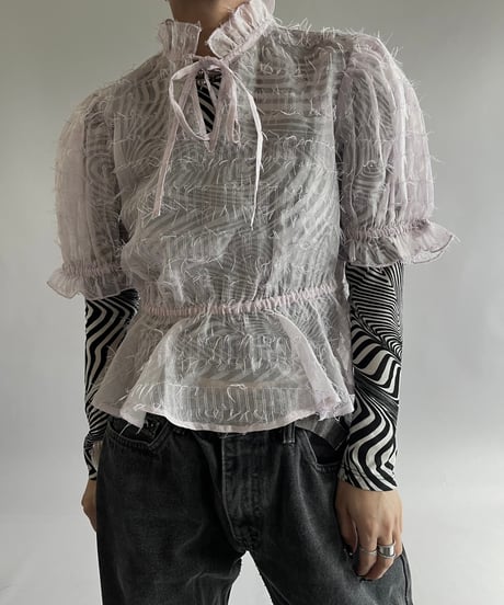 【USED】 Sheer Design S/S Top /240928-010