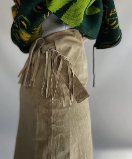 【USED】  Suede Wrap Skirt / 231112-016