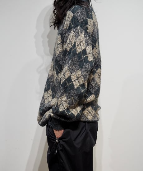 【USED】 Argyle Patterned Knit Top /240205-005