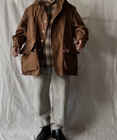 【USED】 Dyed Brown Swedish Snow Hoodie /210310-005