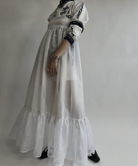 【RE;CIRCLE】 RE Sheer White Camisole One-piece / 220721-003