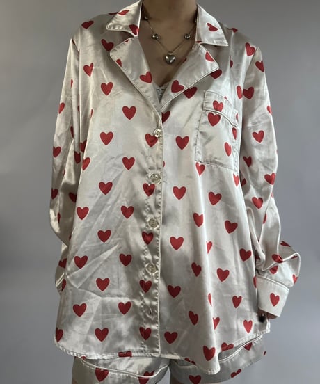【USED】 MUMU Heart Patterned Pajama Set Up  /241109-016