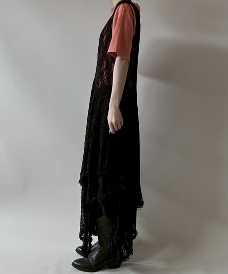 【USED】 Lace Pattern N/S Long One-Piece  / 250628-012