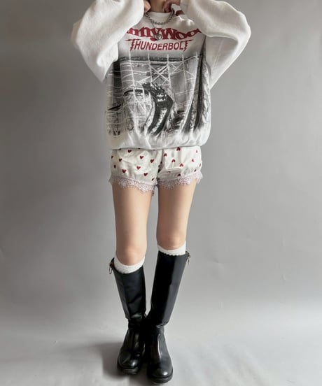 【USED】  Heart pattern shorts / 250927-012