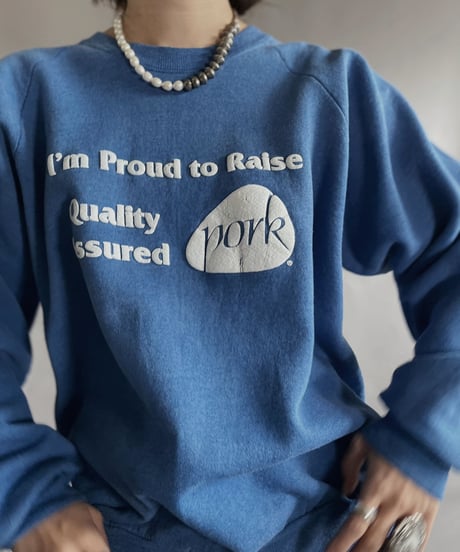 【USED】 Long Sleeved Sweat Shirt 'I'm proud to raise.' / 230128-006