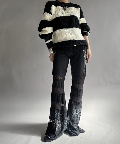 【USED】 PRINCE BERNAD Border Knit Top/241207-013