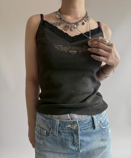 【USED】 Made in USA Harley Davidson Camisole top / 250705-008