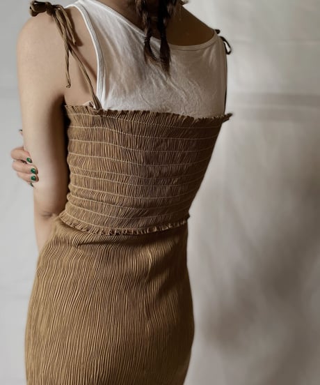 【USED】  Poly Camisole Pleats One-piece/20210819-023