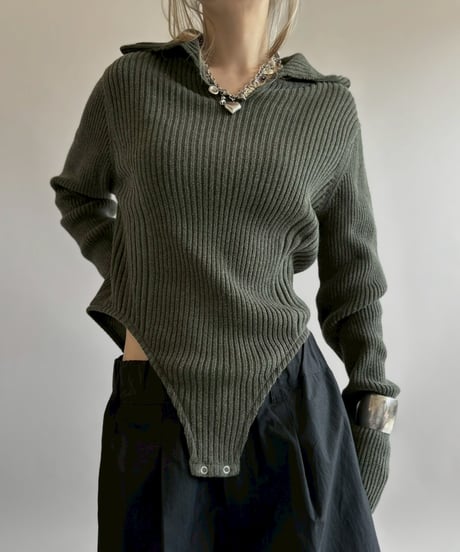 【RE;CIRCLE】 RE Rib Knit Leotard Top / 260416-015