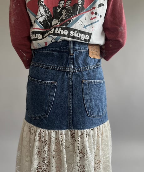 【RE;CIRCLE】 RE Denim Lace Switching Skirt / 240801-005