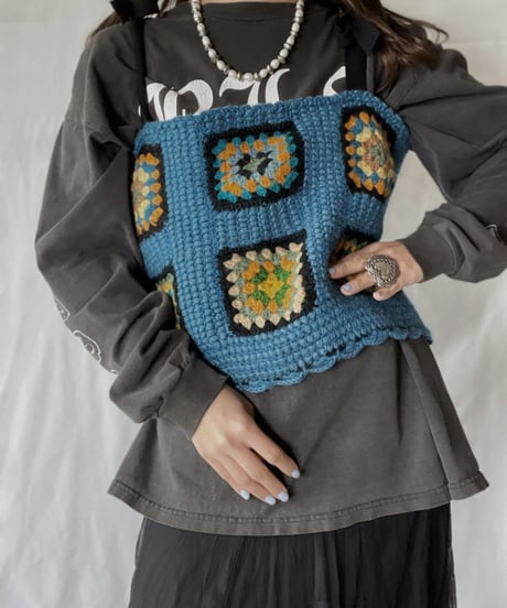 【RE;CIRCLE】 RE Granny Knit Bustier①/211014-008