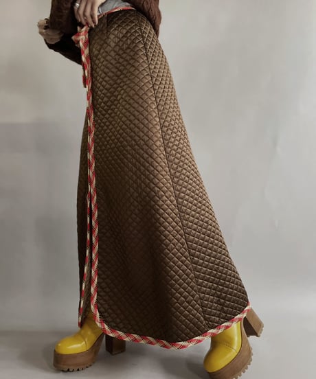 【USED】 Vanity Fair Zipped Quilting Long Skirt / 221210-023
