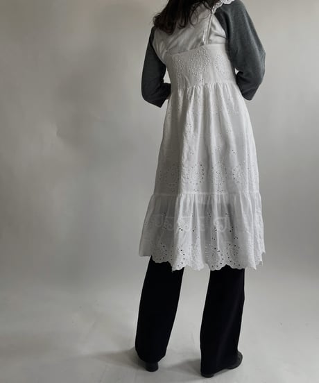 【USED】 White Cotton Camisole One-piece / 220423-048