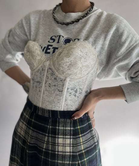 【USED】 Lace Patterned Corset Top/241130-017