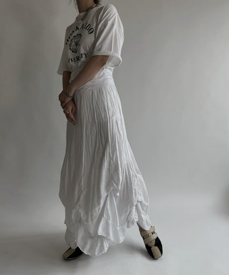 【USED】 White Cotton Long Skirt / 220507-032