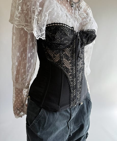 【USED】 Lace Pattern  Corset Top  /250322-033