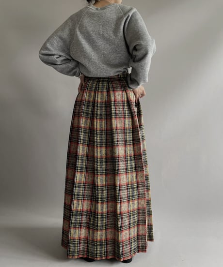 【USED 】 Tartan Check Wrap Long Skirt/ 231202-008