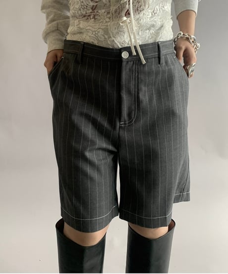 【USED】 Made in ITALY VERSACE Stripe Patterned Shorts / 241102-018