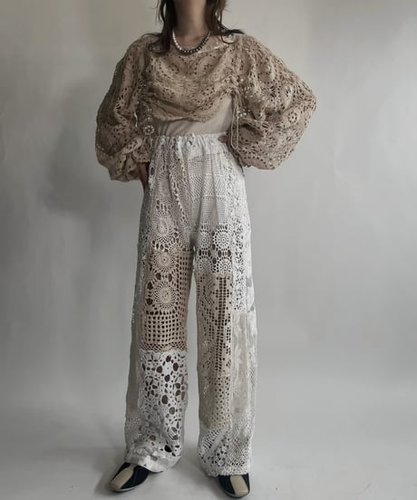 【RE;CIRCLE】 RE Crochet Cord Top / 220623-015