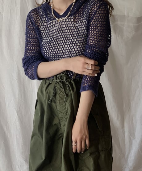 【USED】  Crochet Knit Top/210506-040