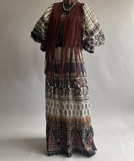 【USED 】Pig Skin Fringe Vest /240912-003