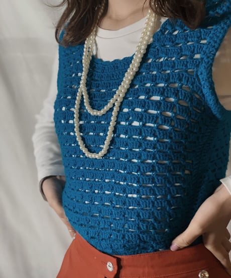 【USED】  N/S Crocket Knit Top②/210303-026
